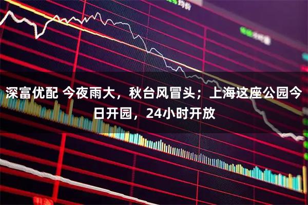 深富优配 今夜雨大，秋台风冒头；上海这座公园今日开园，24小时开放