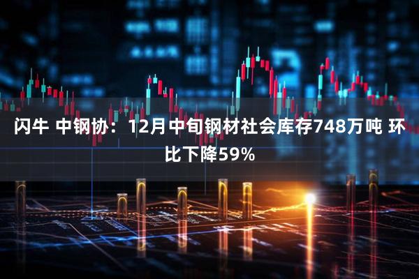 闪牛 中钢协：12月中旬钢材社会库存748万吨 环比下降59%